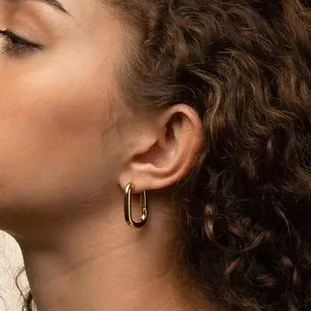 A variety of 18k gold titanium steel earrings do not fade smooth solid polished rough coil stainless steel earrings earrings