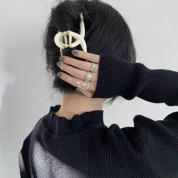 A variety of stacked 925 sterling silver rings, women s ins tide niche design, fashionable, personalized and simple, student open index finger ring Opening adjustable