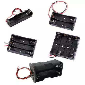 AA 1 2 3 4 слота порты AA 1.5v 6v Power Battery Storage Case Box Holder Leads Провода черные для инструментов для самостоятельного ремонта Black 2Slots