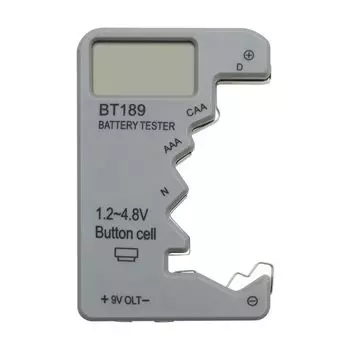 AA/AAA/9V Battery Capacity Detector Digital Battery Level Detector Battery Tester Electrician серый