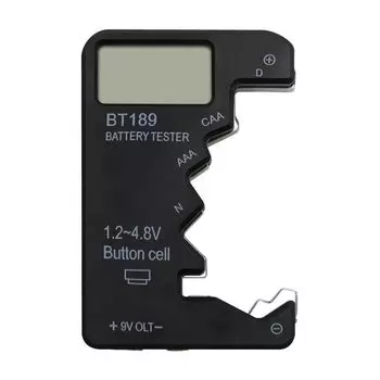 AA/AAA/9V Battery Tester Digital Battery Level Detector Capacitance Diagnostic Tool чёрный