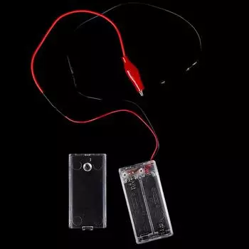 AA Batteries with Alligator Clips Transparent Power Battery Holder with Switch onesize