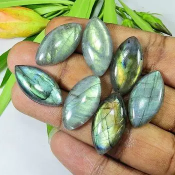 AAA Радужный Лабрадорит Маркиз Кабошон 13X23MM Россыпью Драгоценный Камень 7 Штук Лот LM-1121