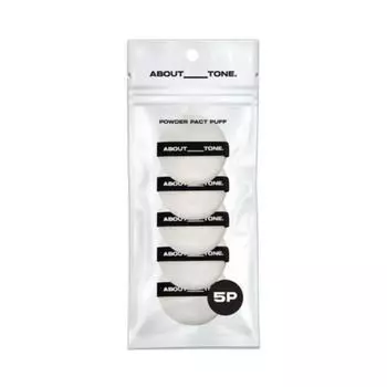 About Tone Powder Pact Puff 5pcs, Black, 1