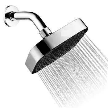 ABS,5-INCH Single Flow Overhead Shower With 9-INCH Arm and Wall Flange 5x5 INCH