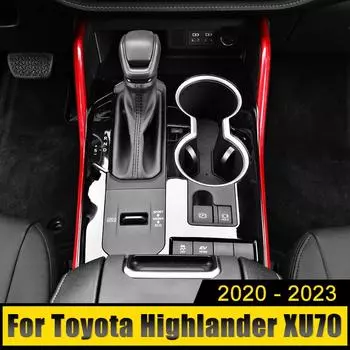 ABS автомобильная консоль коробка передач панель отделка полоса наклейка с обеих сторон шестерни для Toyota Highlander XU70 Kluger 2020 2024 2024 2024 красный
