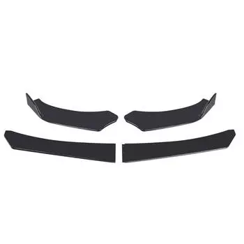 ABS бампер Canard Lip Splitter 4 шт. Автомобильный передний бампер для губ Body Kit Спойлер Splitter чёрный
