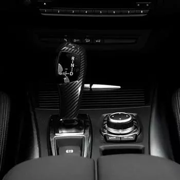 ABS Carbon Fiber Gear Shift Knob Cover Trim For BMW E60 E70 E71 5 SeriesX5 X6 E60 08-10 E70 E71 08-13 Car Interior Accessories CHINA