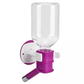 ABS Фиолетовый Pet Water Drinker Feeder Fountain Waterer с бутылкой для хранения воды для собак