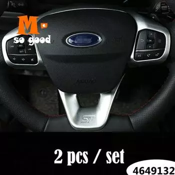 ABS матовый хром для Ford Fiesta MK8 ST логотип автомобиля отделка рулевого колеса кнопка управления рамка крышка 2017 2018 интерьер 1pcs 5mm