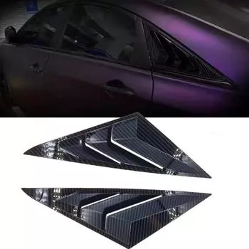 ABS Side Rear Window Louver Shutter Cover Trim Exterior For Hyundai Sonata 2011-2014 Car Accessories Carbon Fiber