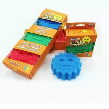 Absorb Oil Dish Soap Dishwashing Sponge Cleaning Supplies Brush the Pot Honeycomb Dishwashing Wipe Clean Glass Window Household 1Pcs