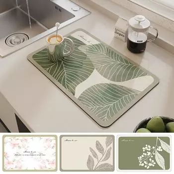 Absorbent Kitchen Placemat Antiskid Dish Drying Mat Bottle Dish Anti-slip Rug Kettle Dinnerware Coffee Pad Tableware Mat Footpad S 30x40cm