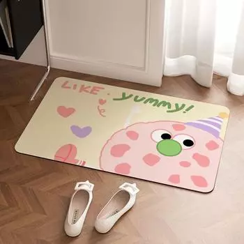 Absorbent Mat Cartoon Bear Floor Mat Home Bathroom Toilet Entrance Door Mat Anti-slip Quick-drying Soft Foot Mat 40 * 60cm diatom mud