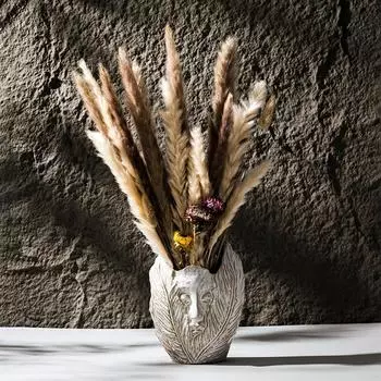 Abstract Face Vase Angle Wing for Dried Flower Nordic Bathroom Living Room Bedroom Office Desk Entrance Decoration Table светло-серый
