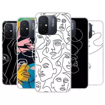 Чехол для телефона с абстрактными линиями для женщин Xiaomi Redmi 12 12C 10 10C 10A 9T 9C 9A 9 8 8A 7 7A 6 6A K20 K30 K40 Pro S2 Fundas Cover Redmi 12C