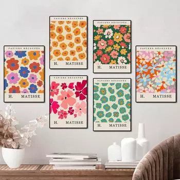Abstract Matisse Leaf Flower Posters And Prints Cherry Blossoms Nordic Wall Art Canvas Painting Pictures For Living Room Decor 21x30cm No Framed