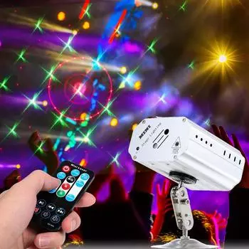 AC100-240V 1W Мини-лампа для сцены, осветительное устройство с поддержкой звука/автоматического запуска/дистанционного управления US Plug