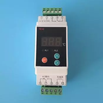 AC90~260V -40~110 Термостат на DIN-рейку с датчиком, 2-ходовой релейный выход, контроллер сигнализации температуры, НО НЗ ОБЩИЙ выход 7A/250VAC CHINA