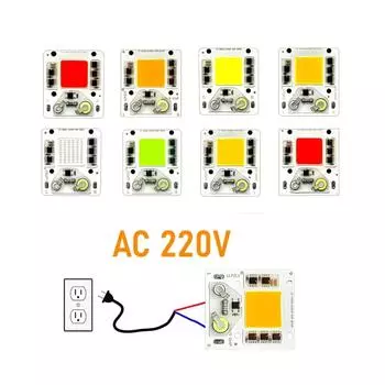 AC 220V 50W COB Light SourceSmart IC No Need Driver DIY Flood light LED Bulb Spotlight COB LED Chip Lamp For Outdoor Lighting розовый