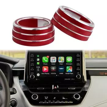 Ac Climate Ring Center Control Knob Trim 2PCS Ac Air Conditioning Knob Cover For Car Interior синий