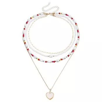 Accessories, Bohemian Multi-Layer Handmade Beaded Necklaces, Trendy Matching Women S Stacked Necklaces