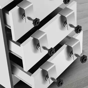 Accessories Drawer Front Installation Clamps Building Stainless Steel Drawer Panel Clips Carpentry Jig Home Furniture silver-