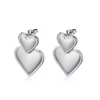 Accessories Fashion Simple Stainless Steel Love Stud Earrings Temperament Versatile Premium Titanium Steel Earrings Women