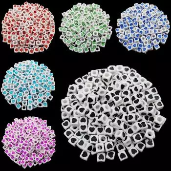 Accessories Heart Square Necklace Bracelet 50PCS 7mm Acrylic Wholesale DIY for Loose Beads Jewelry Making Pendant розы красного