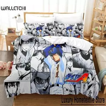 Ace Of Diamond Постельное белье Односпальная кровать Твин Полный комплект постельного белья Queen King Size для взрослых и детей Спальня Пододеяльники Наборы простыней с 3D-принтом в стиле аниме 70x133cm 2pcs