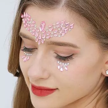 Acrylic Crystal Forehead Sticker Chroma Rhinestone Eye Shadow Facial Rhinestone Stickers Make Up Style B