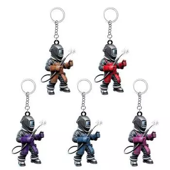 Acrylic Keychain Pendant 2D High-Definition Pattern Wear-Resistant Fall-Resistant Key Chain Small Portable Ornament