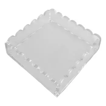 Acrylic Picture Frame with Magnetic Mat Clear Scalloped Photo Frame Acrylic Table Organizer Tray for Photos Art and Messages