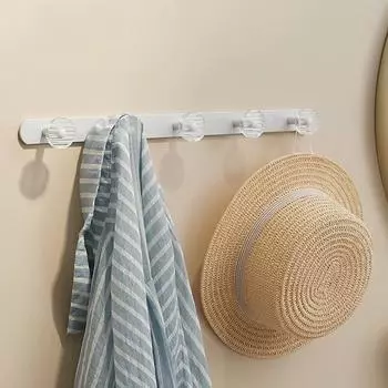 Acrylic Wall Hooks White Black Creative Coat Holder Bathroom Towel Clothes Key Door Hanger Kitchen 3 4 5 6 Row Round Robe Hooks