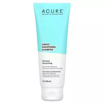 ACURE, Просто разглаживающий шампунь, кокос и масло марулы, 236,5 мл (8 жидких унций)