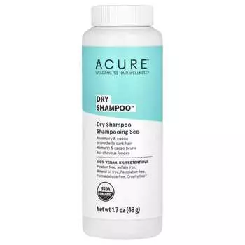 ACURE, Сухой шампунь, для темных и темных волос, розмарин и какао, 1,7 унции (48 г)