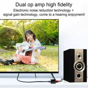 Адаптер аудиопереходника L/R с оптическим кабелем RCA Компактный размер Двухфункциональный цифровой оптический коаксиальный аналоговый 2