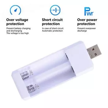 Адаптер батареи 2 слота USB-порт Непрерывный выход Нержавеющий Антиокислительный Термостойкий Сейф