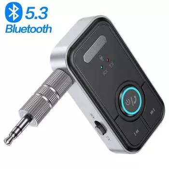 Адаптер Bluetooth 5,3, передатчик, приемник, беспроводной аудио для автомобильных музыкальных наушников, динамик, AUX, беспроводной аудиоадаптер, разъем 3,5 мм
