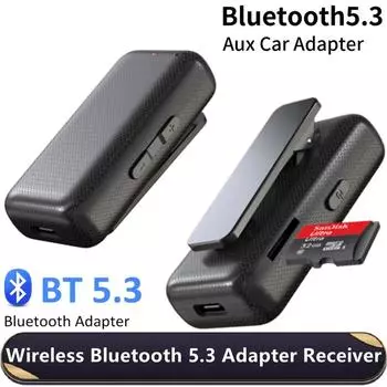 Адаптер Bluetooth 5,3, разъем 3,5 мм, разъем AUX, автомобильный адаптер Bluetooth для проводных наушников, автомобильный ТВ-динамик, MP3-плеер, приемник чёрный
