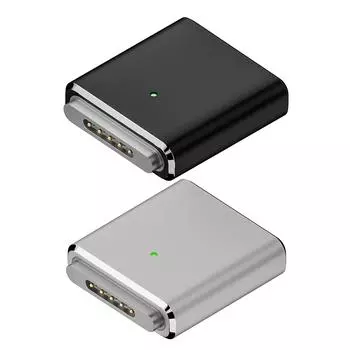 Адаптер быстрой зарядки USB C к Magnetic 3 со светодиодным индикатором, 100 Вт, PD3.1 Type-C, адаптер «мама» к магнитному 3 штекеру для MacBook Air чёрный
