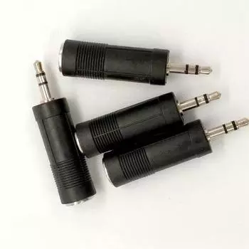 Адаптер для наушников 3,5 мм «папа» на 6,3/6,35/6,5 мм «мама» 3.5mm to 6.5mm dual channel чёрный