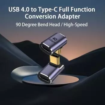 Адаптер для телефона, изгиб 90 градусов, USB-головка, 40 Гбит/с, высокоскоростной Type-C 4 к конвертеру, аксессуары для мини-телефонов