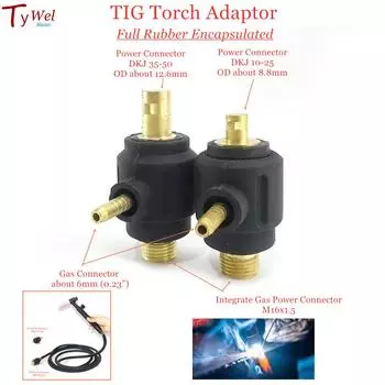 Адаптер горелки TIG Встроенный разъем питания газа M16x1,5–6 мм DKJ 35-50 10-25 Отдельный сепаратор газа 35-50