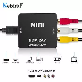 Адаптер HDMI к RCA AV/CVBS HD 1080P Mini HDMI2AV Video Converter BOX для PS3 VCR DVD PALMTSC PC