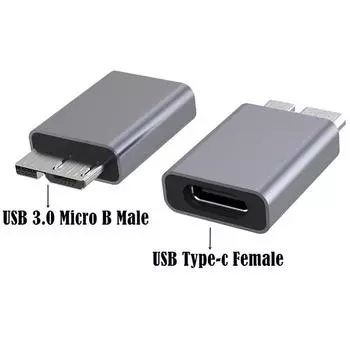 Адаптер из алюминиевого сплава, USB-адаптер Typec Female To Usb3.0 Microb Male Connector