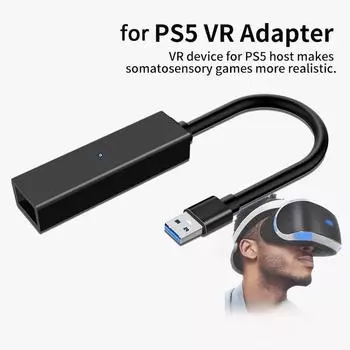 Адаптер камеры PSVR для консоли PS5, для использования Playstation VR на Playstation 5, кабель-переходник PS4 для PSVR чёрный