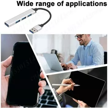 Адаптер концентратора USB 3.0 4-в-1, концентратор данных USB 5 Гбит/с, концентратор USB C - USB, концентратор с несколькими концентраторами USB 3.0, расширитель портов USB для ноутбуков и ПК
