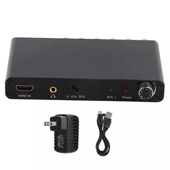 Адаптер-конвертер 4K 3D HDMI 5.1 в аналоговый выходной цифровой декодер US Plug чёрный