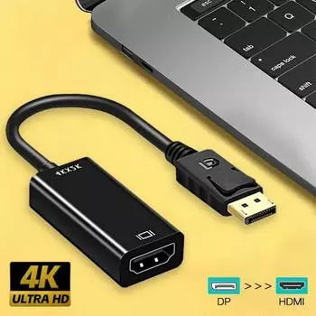 Адаптер-конвертер 4K DP to HDMI, совместимый с Display Port, штекер DP to Female, HD TV, адаптер для видео-аудио для ПК и ТВ